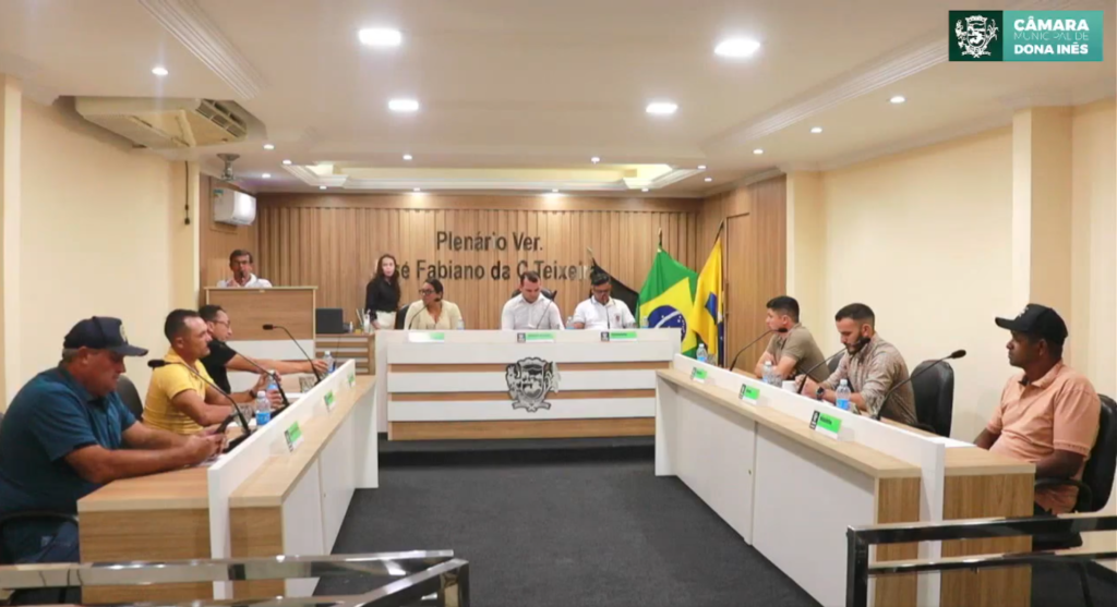 21ª Sessão Ordinária da Câmara de Dona Inês aprova requerimentos, projetos de lei e debate proposta ambiental do ECC